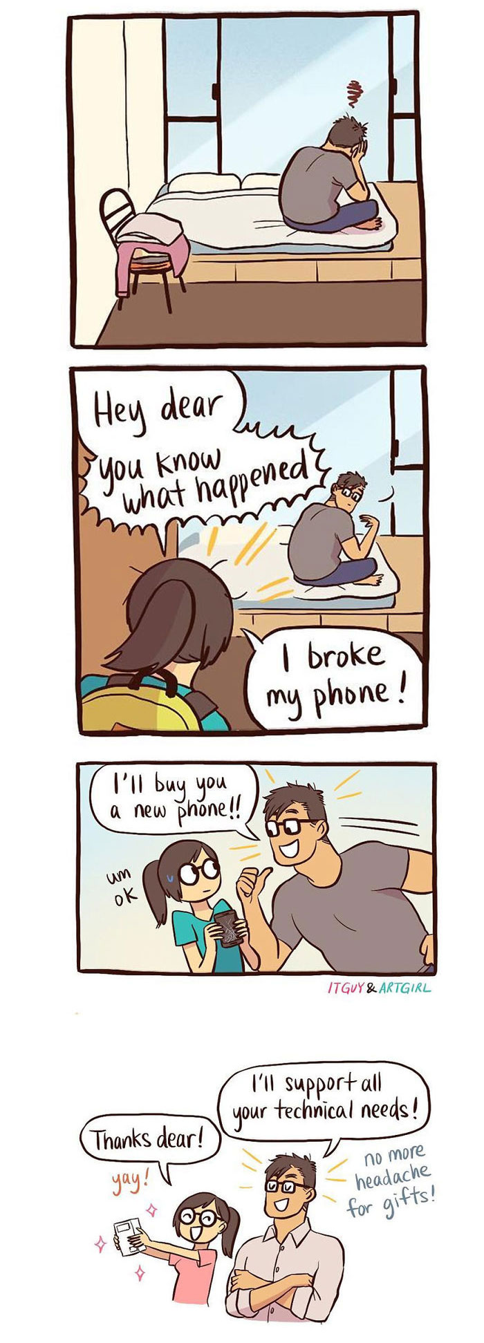 Artist Illustrates Her Relationship With ‘IT Guy’ In 21 Adorable Comics (New Pics)