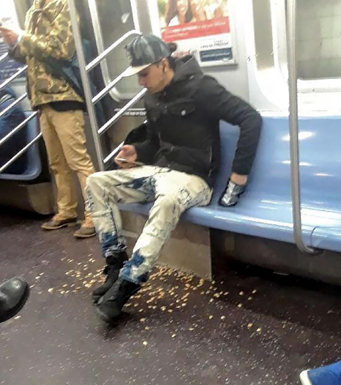 This Guy Eating Pistachios On The Train