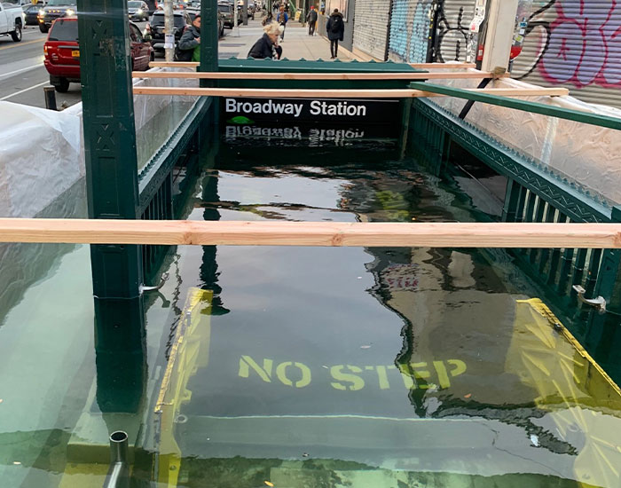 A Concerned Twitter User Asked Why The Subway Entrance Is Flooded, The MTA Responded With A Joke