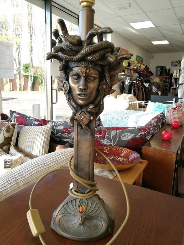 Found A Gorgon Head Lamp Today, Had To Leave Behind But A Tiffany Shade On That