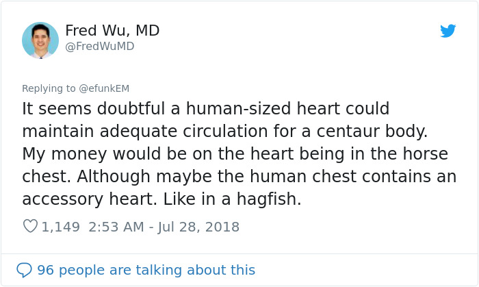 Doctor Tries Answering What He'd Do If A Centaur Had A Heart Attack In A Hilariously Serious Twitter Thread