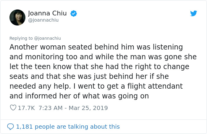 Creepy Man Gets Seated Next To A Teen On A Plane, Luckily Another Passenger Overhears His Harassment