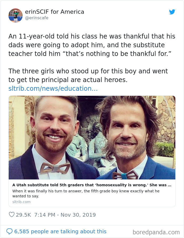 Teacher Doesn’t Like This 11-Year-Old Being Thankful For Getting Adopted By Two Dads, So These Three Girls Get Her Fired