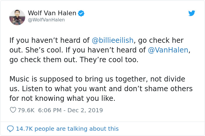 Billie Eilish Gets Backlash For Not Knowing Who Van Halen Are, Then Wolfgang Van Halen Comes To Her Defense