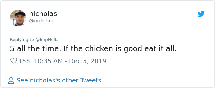 Someone Sparks A Heated Discussion After Sharing A Chicken Wing Eating Scale On Twitter