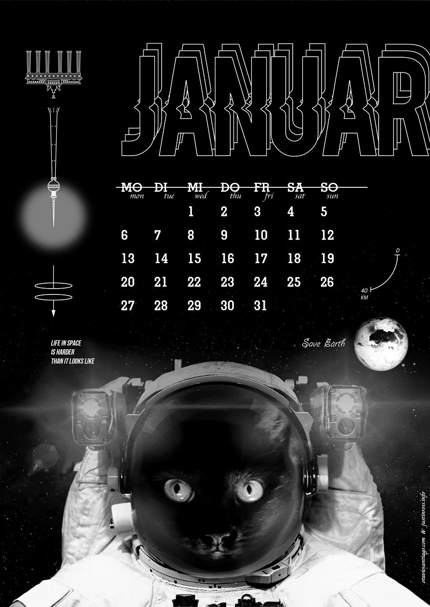 We Made This Fun 2020 Calendar With Our Pets As Astronauts