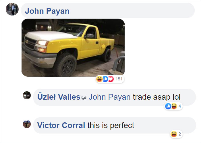 Guy With Mismatched Colored Truck Hood Posts An Ad, People Can't Believe His Luck When Another Driver Replies