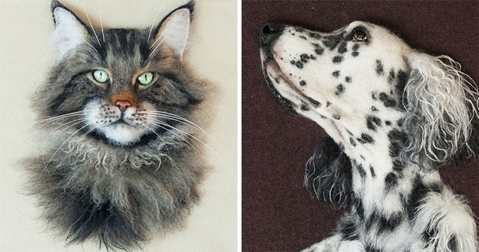 I Create Realistic Pet Portraits From Felted Wool