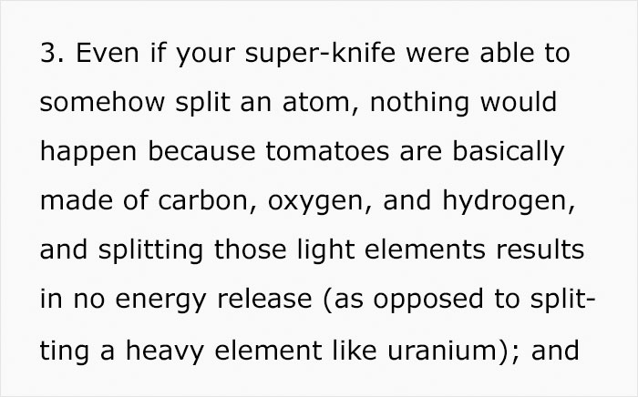 Someone Asks Whether It's Possible To Cause A Nuclear Explosion By Cutting Tomatoes, Gets A Spot On Educational Answer