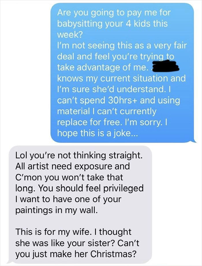 Man Doesn't Want To Pay This Babysitter, So She Shares Their Private Conversation In A Shaming Group