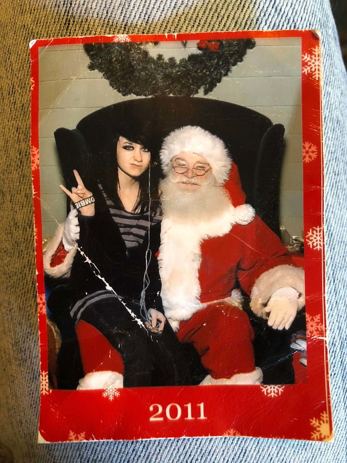 Santa Was A Good Sport For Me And A Couple Other Mall Goths That Wanted To Take Ironic Pictures With Him. That Mean Mug Is Really The Icing On The Shame Cake Though