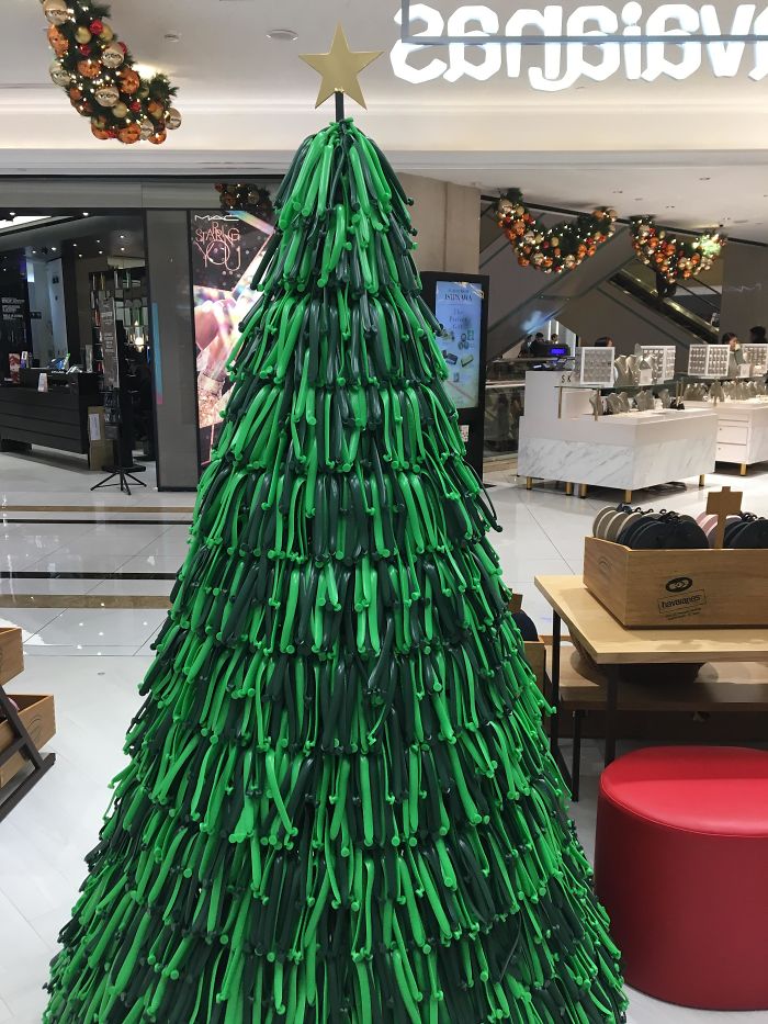 This Christmas Tree Is Made From Flip-Flop Straps
