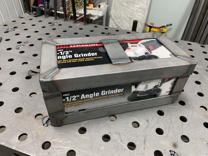 Just Finished Wrapping My White Elephant Gift. Everyone Needs An Angle Grinder