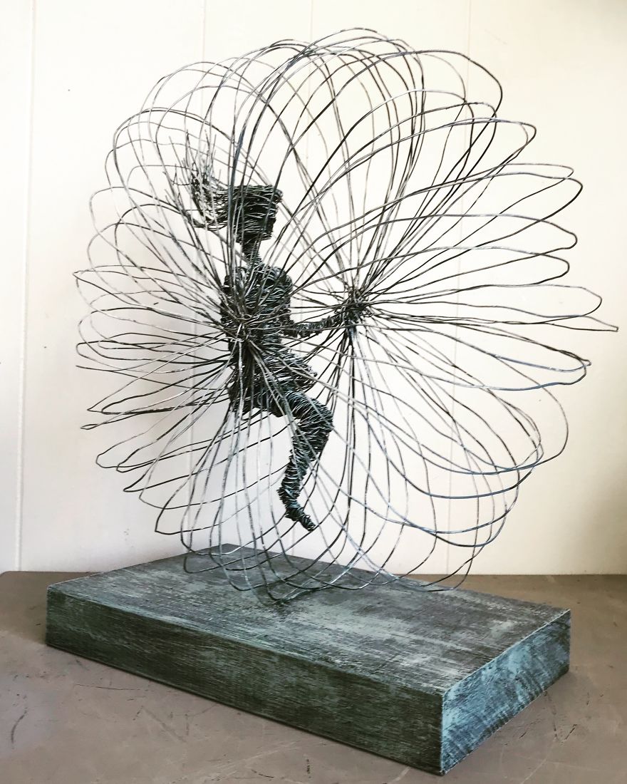 Skipping Girl Wire Sculpture