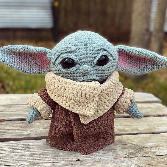 The Child Baby Yoda Mandalorian Crocheted Doll