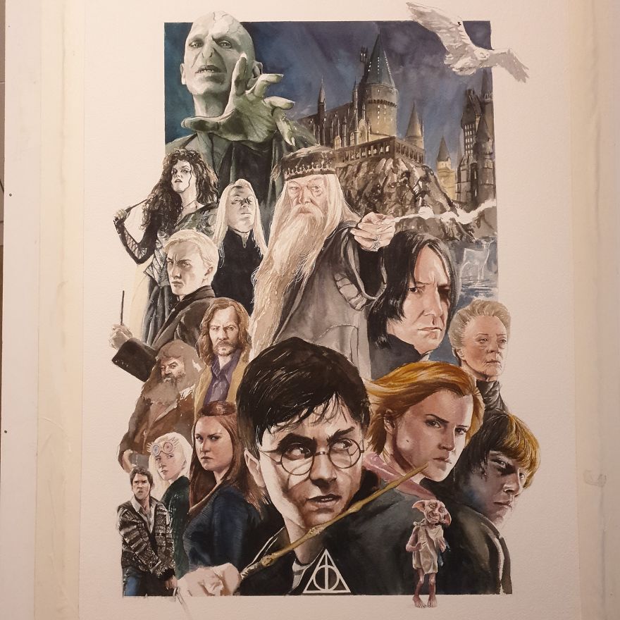 Harry Potter Watercolor Art - Tried & True Creative