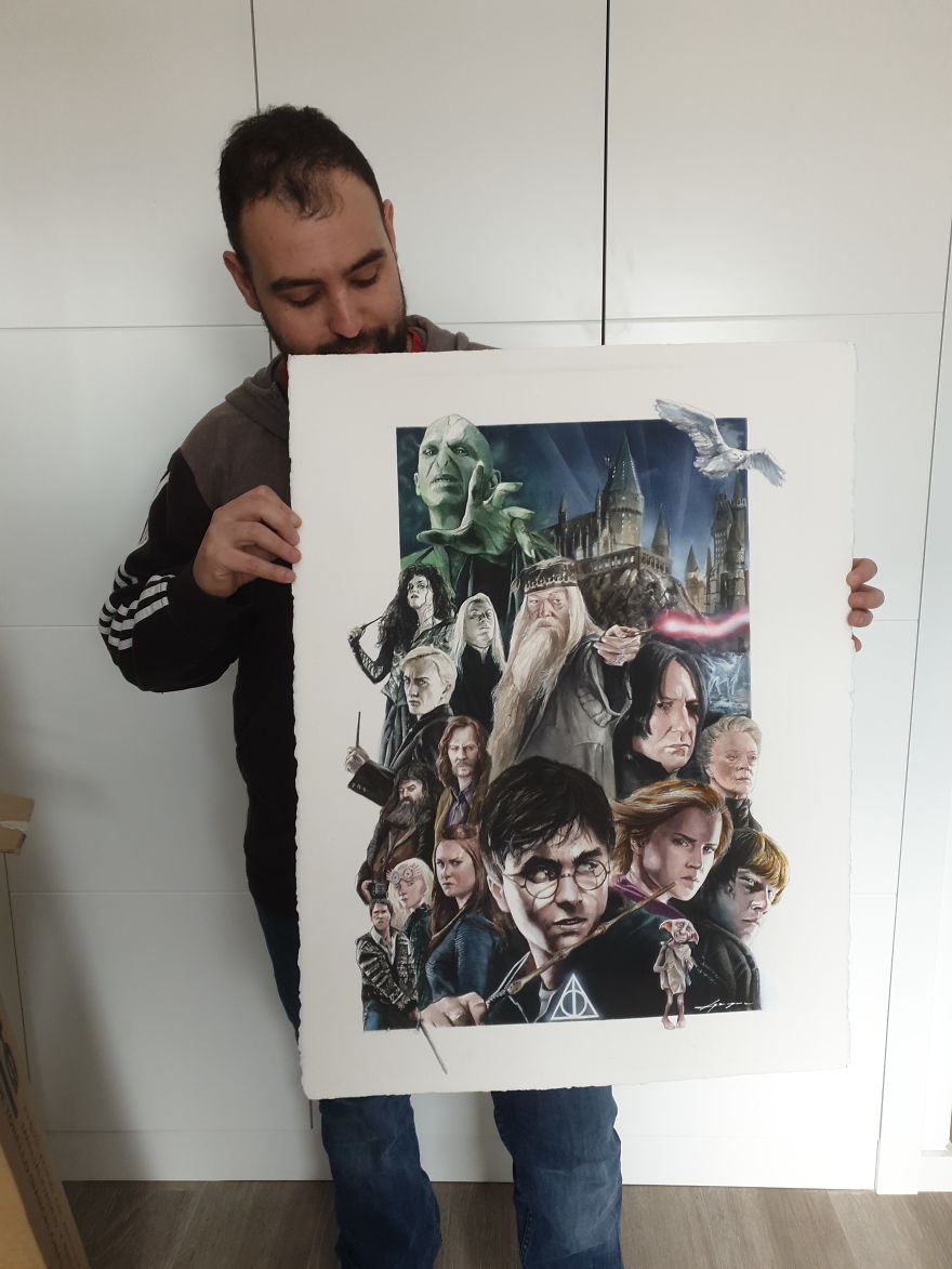 I Made A Watercolor Painting Of Harry Potter's Cast