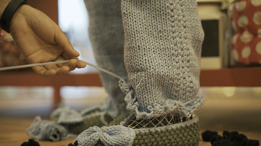 Interactive Crochet Installation For Dementia