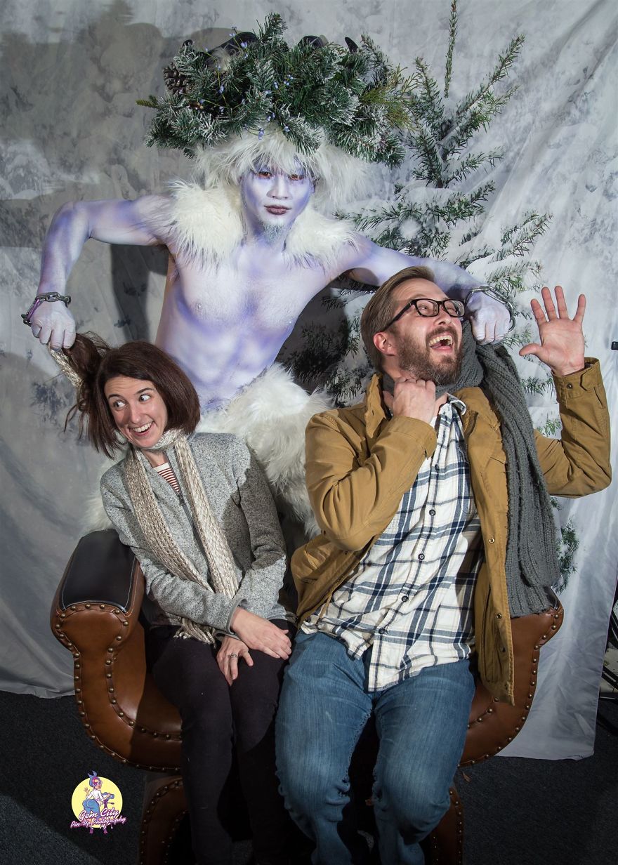 We Recreate My Krampus' Painting For An Alternative To Photoshoots With Santa