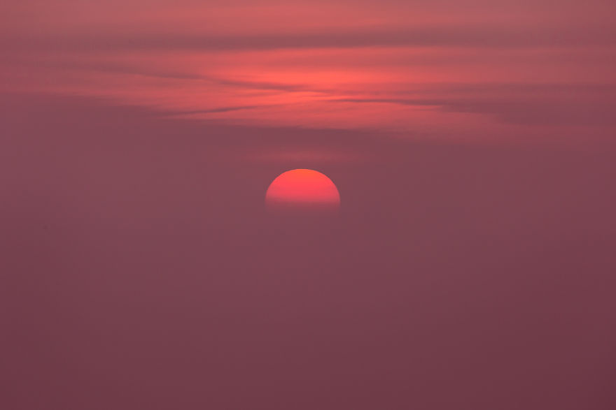Sun Sets In The Mist