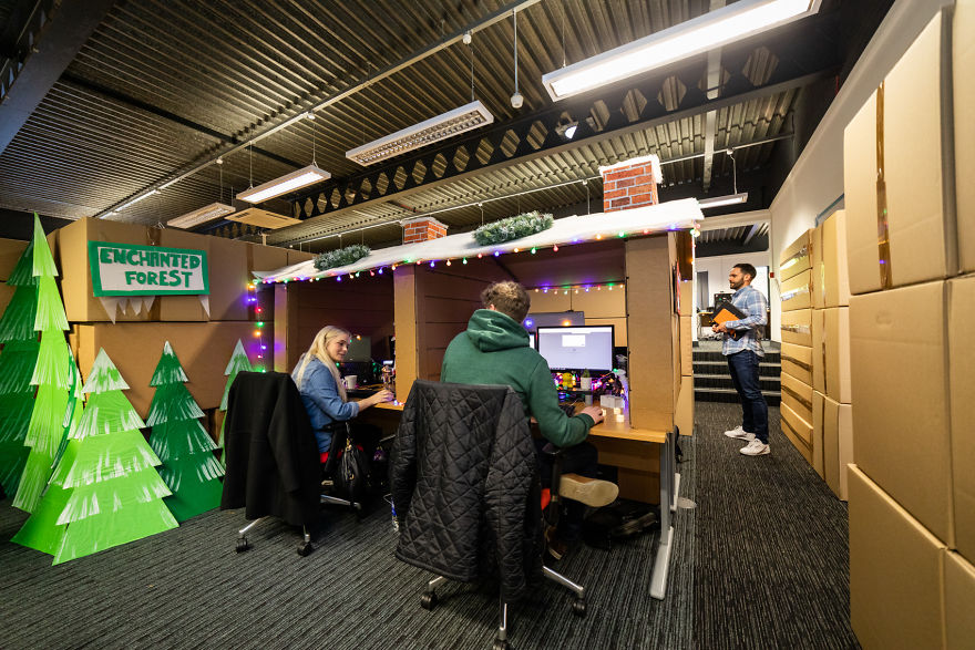 We Arrived At Work On Monday And Found Our Office Transformed Into A Winter Wonderland (12 Pics)