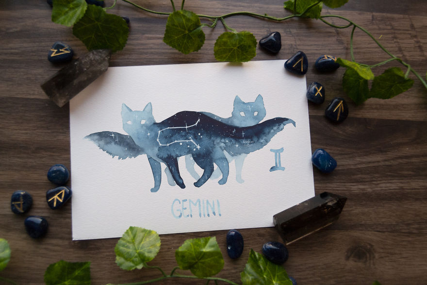 Twelve Zodiac Signs As Constellation Cats