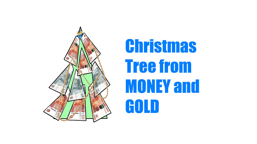 Unusual Russian Christmas Tree Made Of Real Money And Gold