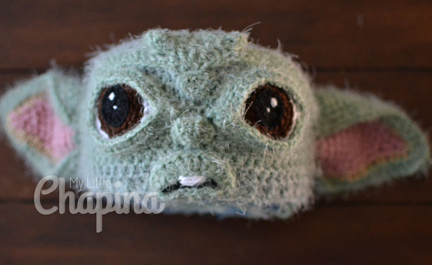 I Crocheted A Baby Yoda Hat And Here's What It Looks Like