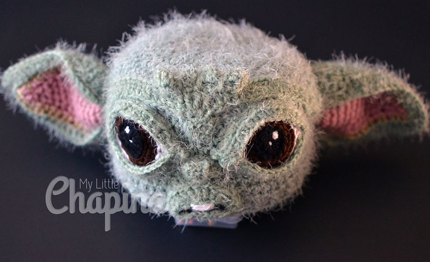 I Crocheted A Baby Yoda Hat And Here's What It Looks Like