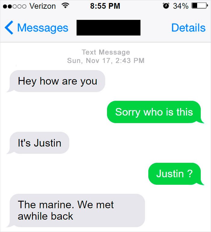 Catfisher Uses Marine's Pic To Message This Woman, She Teaches Him A Lesson By Sending A Pic Of His Real Life Girlfriend