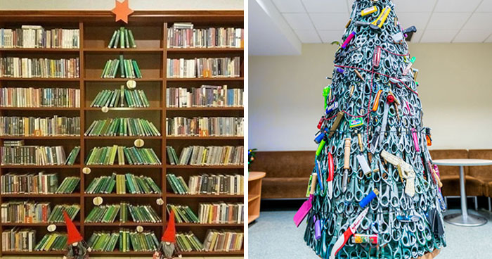 Here’s How Employees From Different Industries Decorated Their Workplaces With Very Fitting Christmas Trees (30 Pics)
