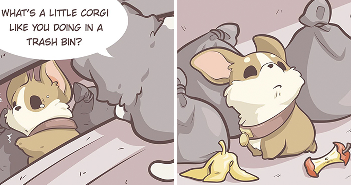 A Comic About An Unwanted Corgi And A Lonely Kitten Becoming Friends Is Warming People’s Hearts