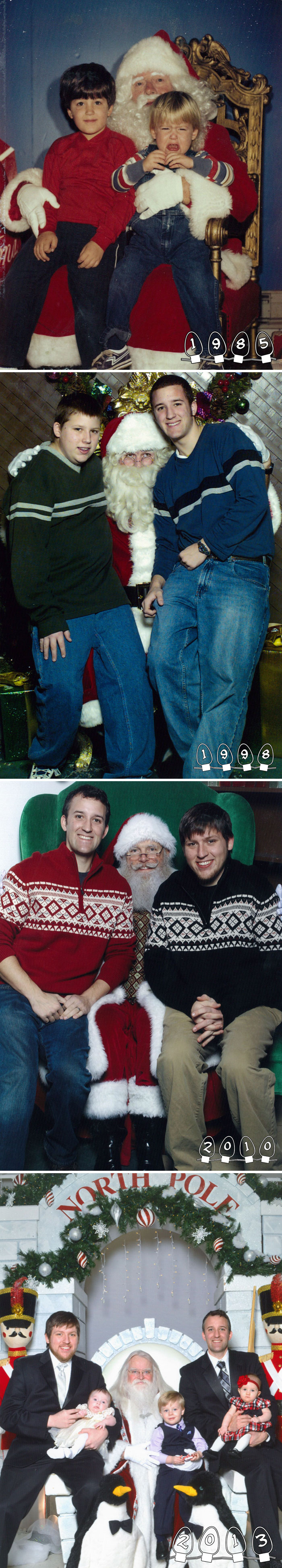 34 Years Photos With Santa - Annual Tradition
