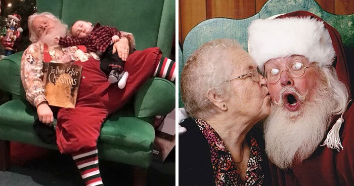 30 Times People Put A Funny Twist On Pics With Santa In Malls