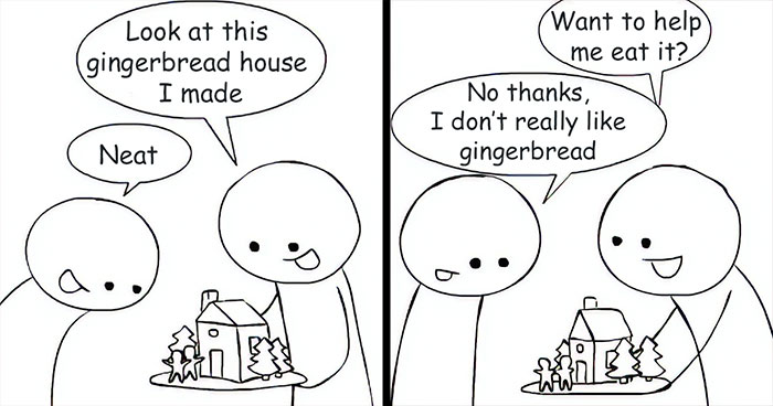 Artist Creates A Disturbing Comic Strip About Gingerbread Houses For Anyone Planning To Make Them