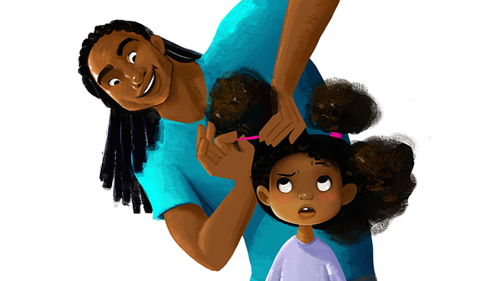Former NFL Player Releases An Adorable Short Animation Showing African-American Dad Learning To Style His Daughter's Hair For The First Time