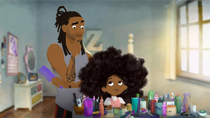 Former NFL Player Releases An Adorable Short Animation Showing African-American Dad Learning To Style His Daughter's Hair For The First Time