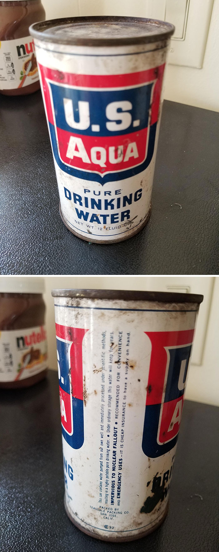 Possibly Timely Antique Store Find. Unopened 1950s Canned Water For A Nuclear Shelter