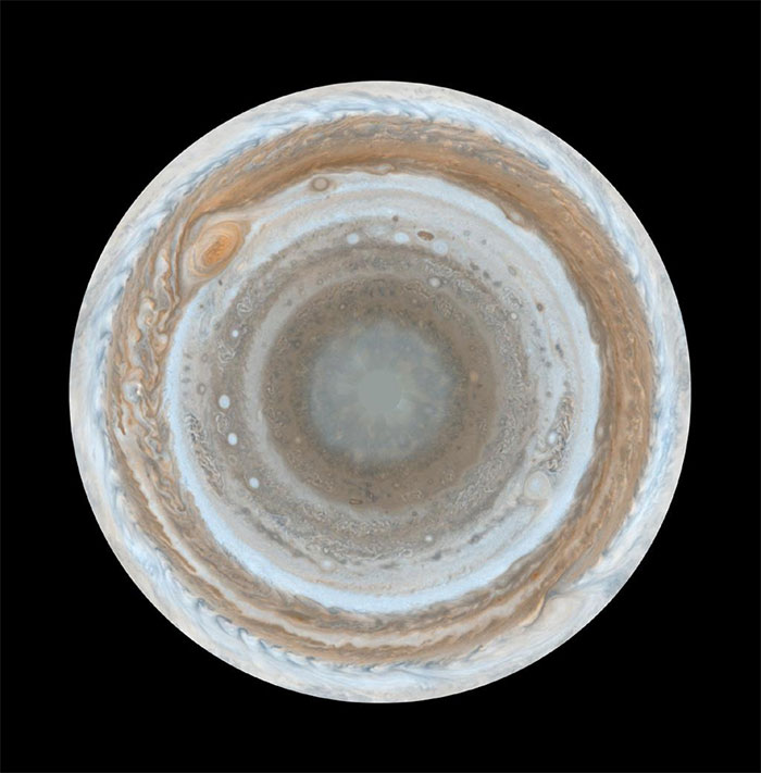Jupiter Viewed From Its South Pole