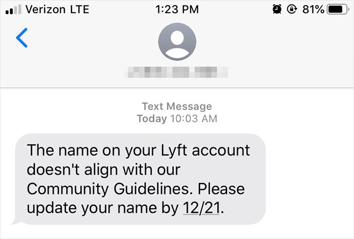 People With 'Offensive' Real Names Get Messages From Lyft Saying They Break 'Guidelines'