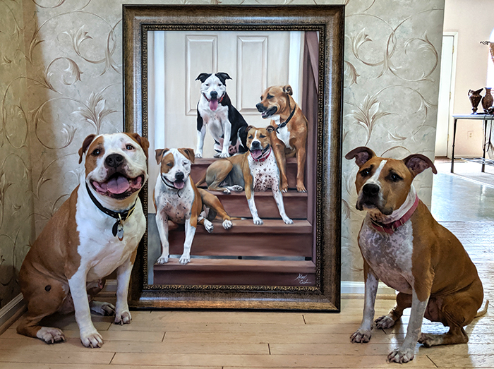 24 New Pictures Of Pets Next To Their Portraits That I’ve Painted
