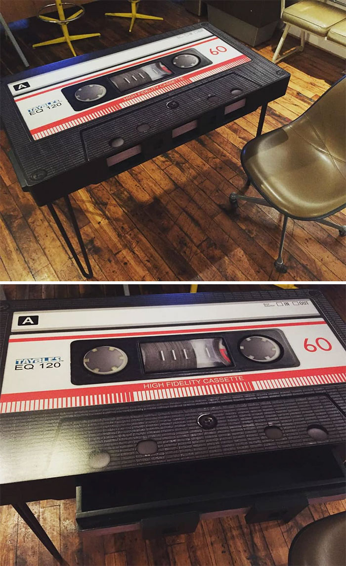 Coolest Desk I’ve Ever Seen- A Cassette Tape That Even Opens!