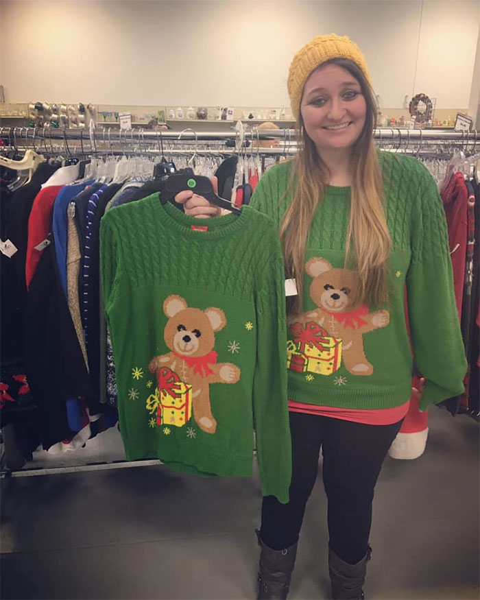 Was Looking Through The Ugly Sweater Section At Goodwill, And Found The Sweater, I Was Wearing!