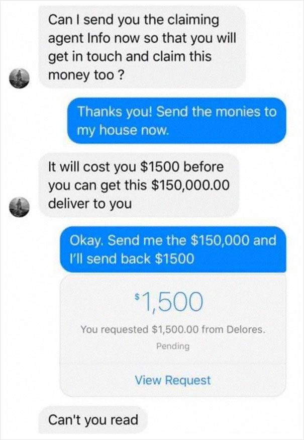 Scam 'Victim' Plays Dumb To Annoy The Hell Out Of Scammer 'Offering' Them $150,000