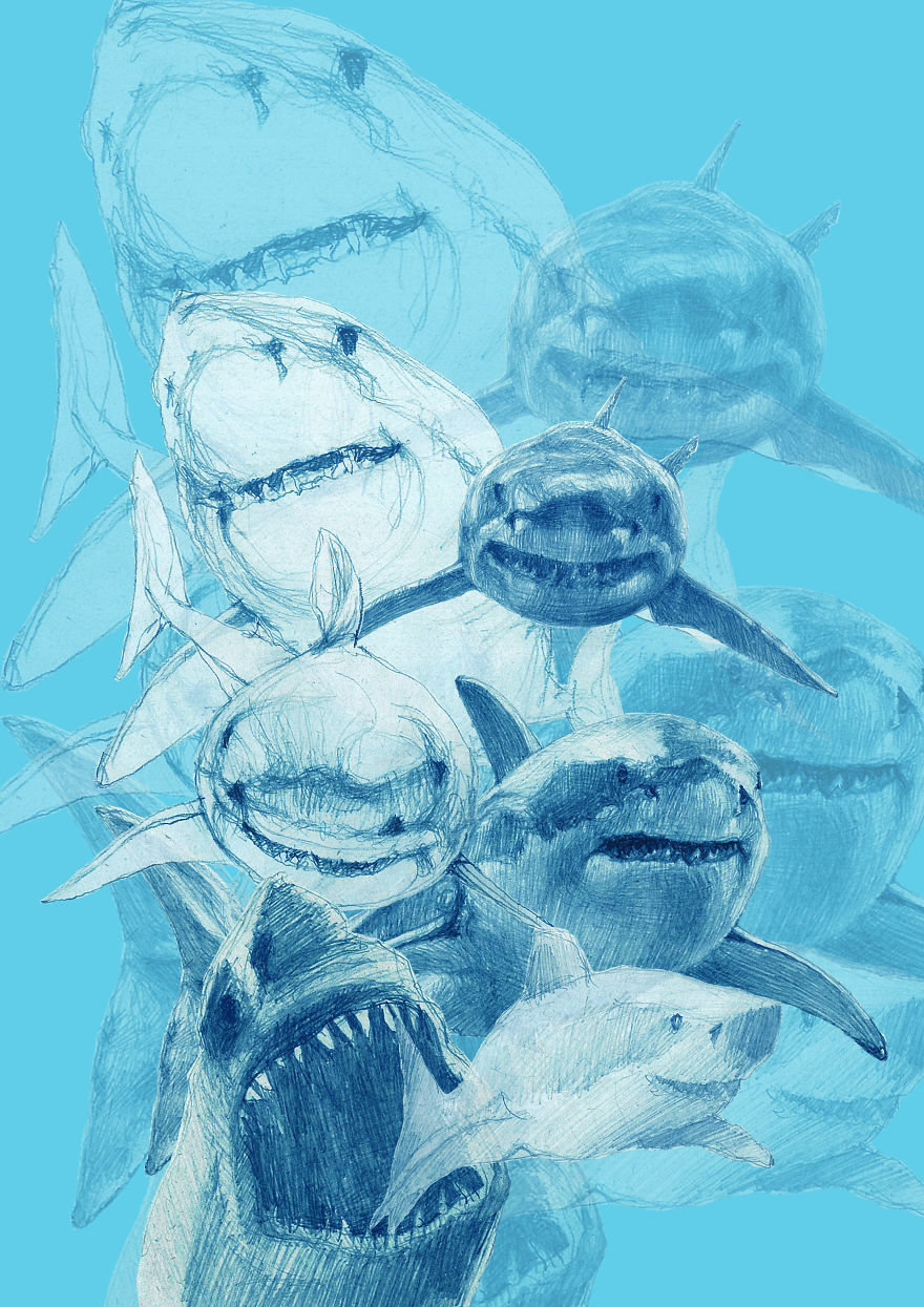 My Lovely White Shark Poster