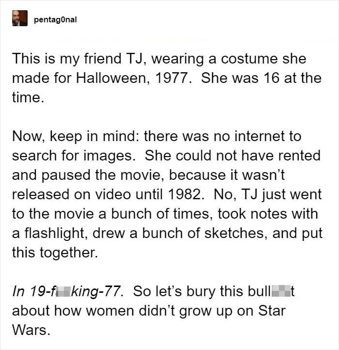 Person Destroys The 'Women Didn't Grow Up On Star Wars The Way Men Did' Myth With A Badass Real Life Example
