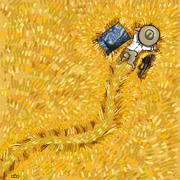I Recreate The Life Of My Favorite Artist, Vincent Van Gogh, In His Own Art Style (30 Pics)