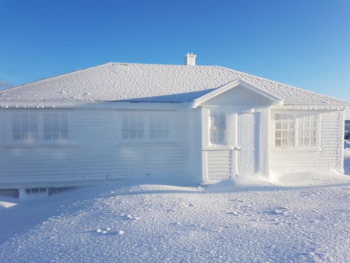 Ice Build Up On House In Cape Bonavista