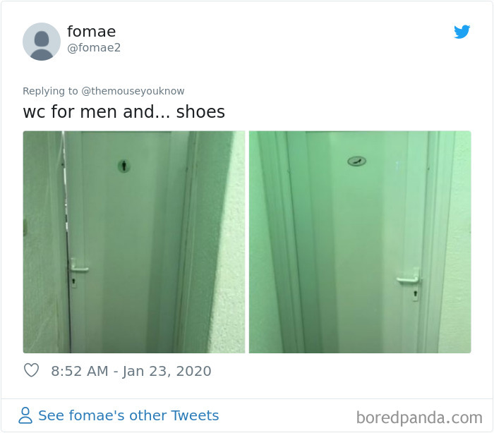 Retretes para hombres y para zapatos