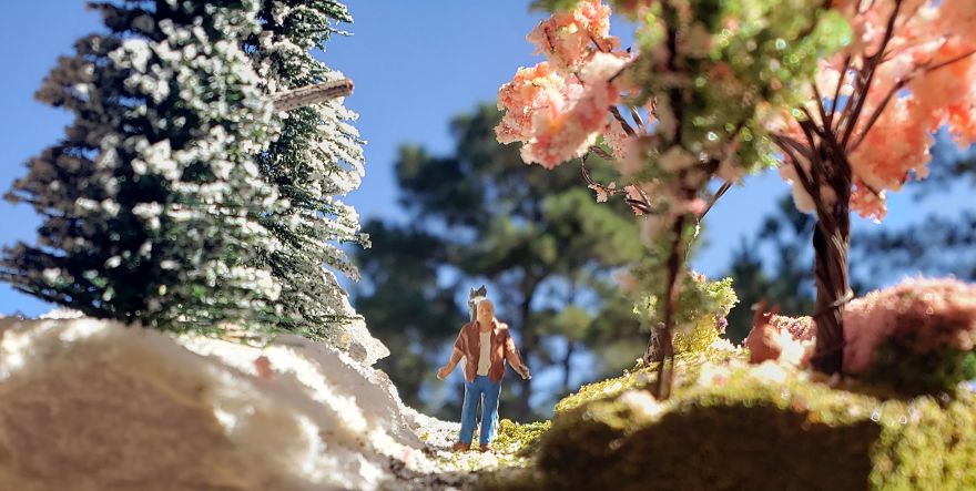 I Created A Ho Scale Scene With Spring And Winter